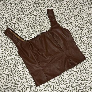Brown Leather Women's Top